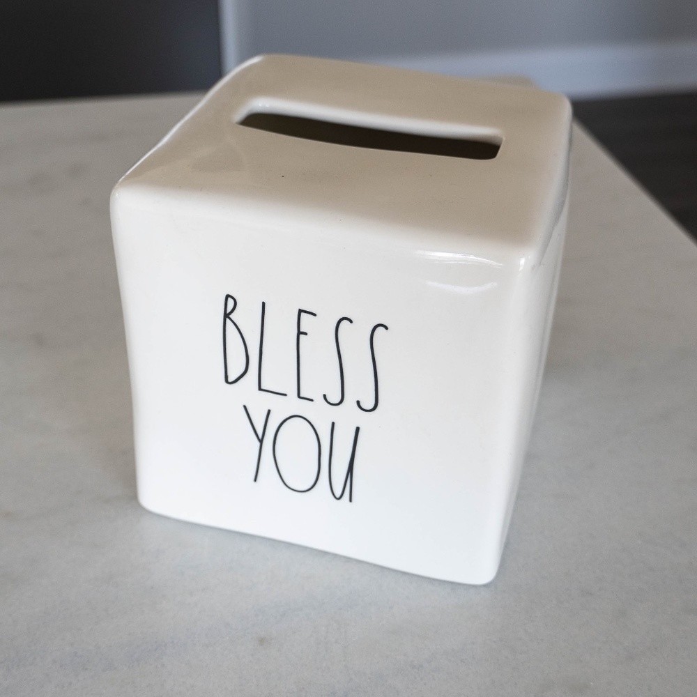 "Bless You" Tissue Cover by Rae Dunn